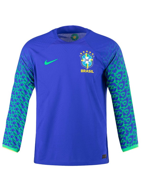 Brazil away long sleeve jersey soccer kit men's second sportswear football uniform tops sport shirt 2022 world cup